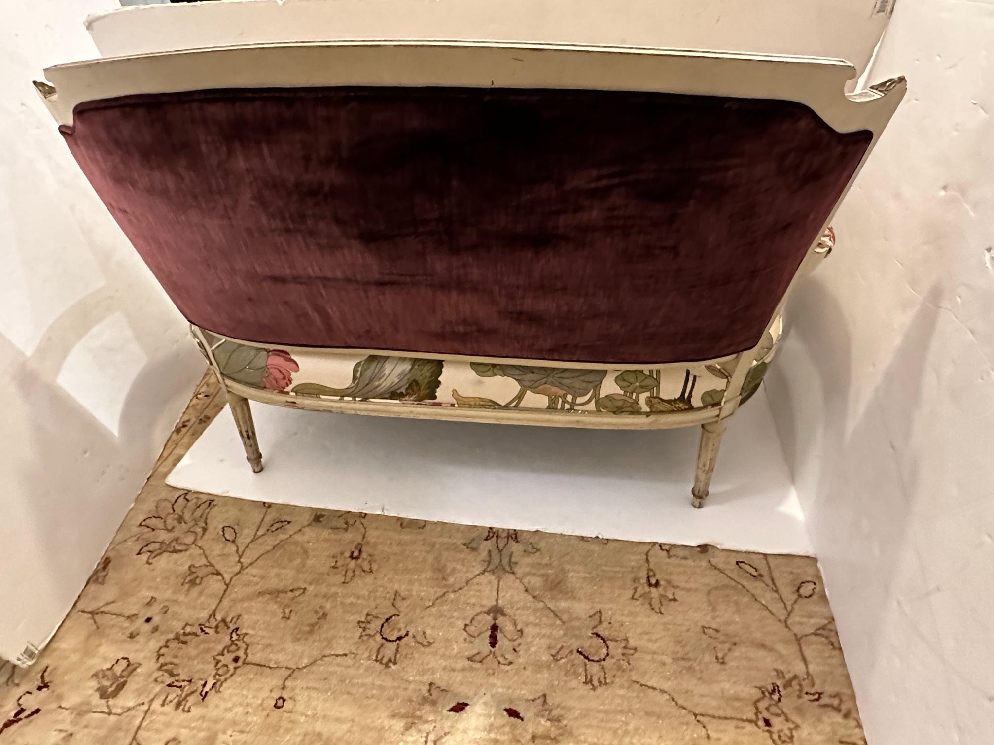 Newly Upholstered Vintage Painted Loveseat For Sale 6