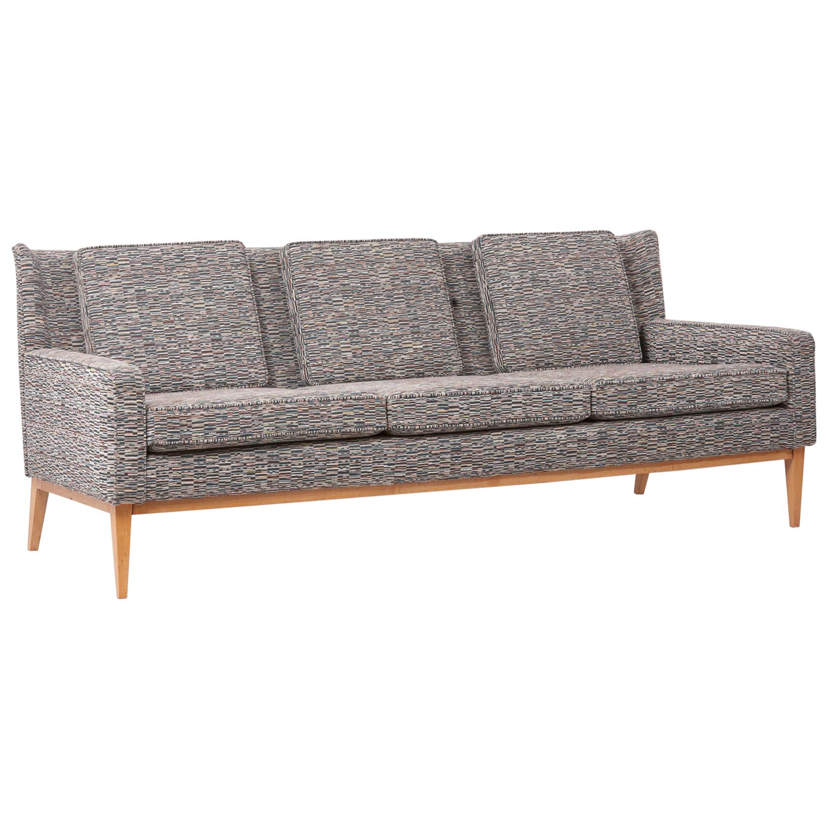 Newly Upholstered Wingback Sofa 1307 by Paul McCobb for Directional, US, 1950s For Sale