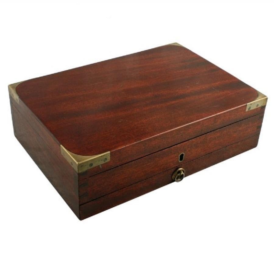 A middle of the 19th century mahogany brass bound artist's paint box by Newman's.

This box is a very good example, with 14 block paints each impressed with 
