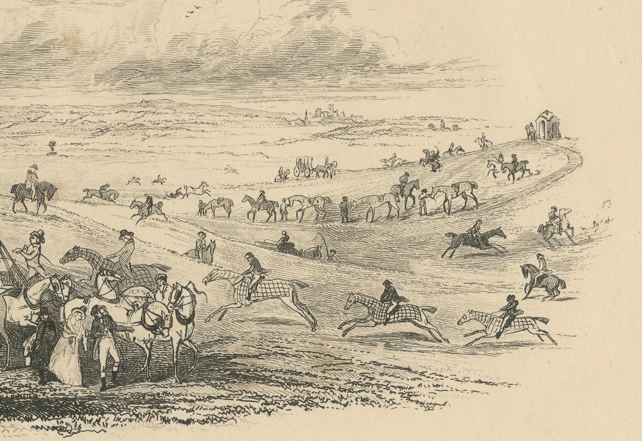 Newmarket's Equestrian Heritage: Morning on Warren Hill, 18th Century In Good Condition For Sale In Langweer, NL
