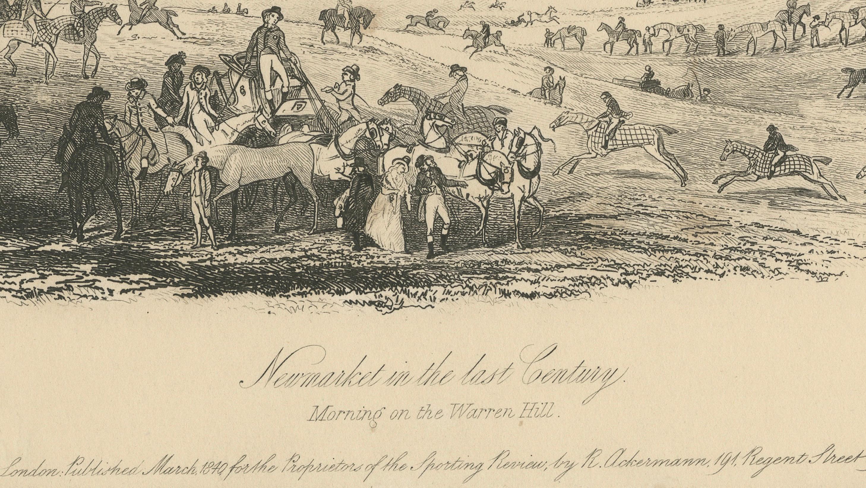 Paper Newmarket's Equestrian Heritage: Morning on Warren Hill, 18th Century For Sale