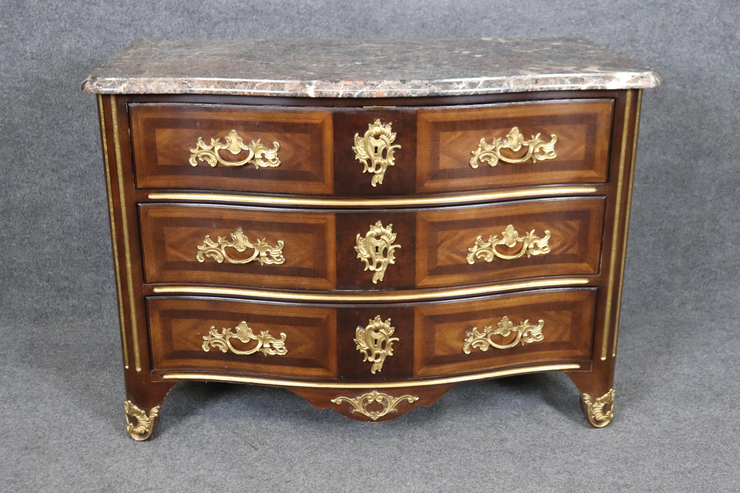 American Newport Collection E.J. Victor French Regence Bronze Marble Mounted Commode For Sale