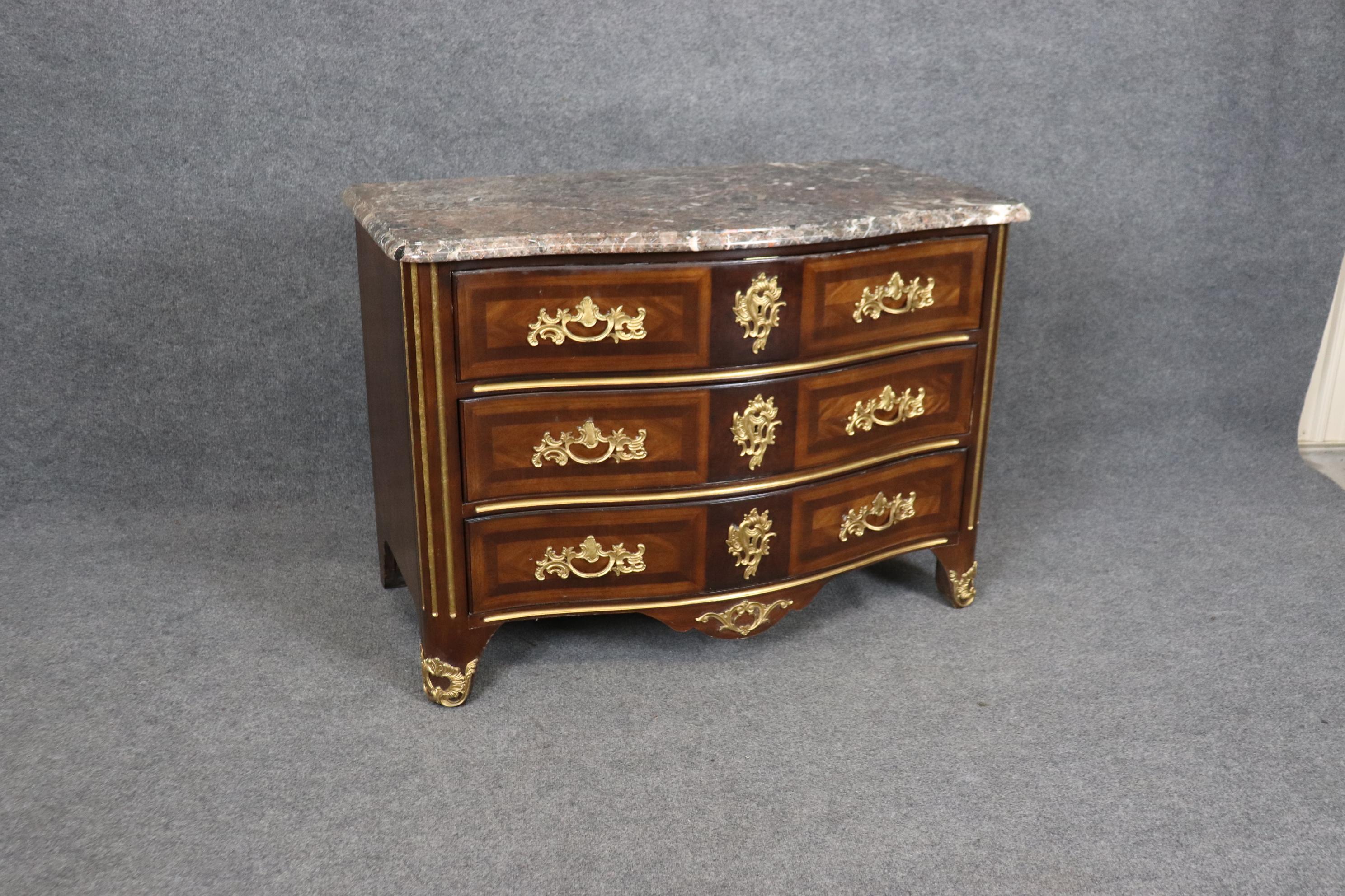 Newport Collection E.J. Victor French Regence Bronze Marble Mounted Commode In Good Condition For Sale In Swedesboro, NJ