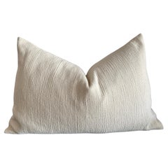 Newport Cream Textured Linen Lumbar Pillow
