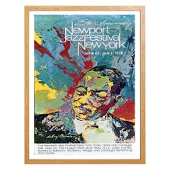Affiche du Newport Jazz Festival « Duke Ellington » dans un cadre en chêne, par LeRoy Neiman, 1978