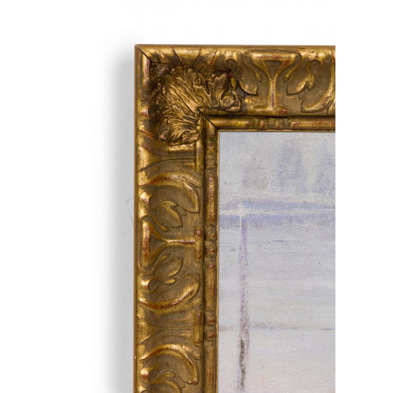 Victorian Newport Painting with Women by the Shore For Sale