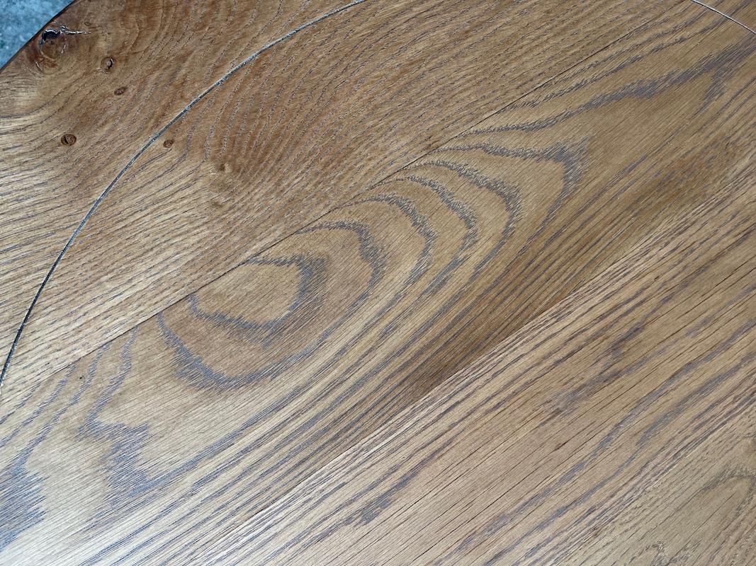 Newport Round Oak Coffee Table with Rush Platform 2