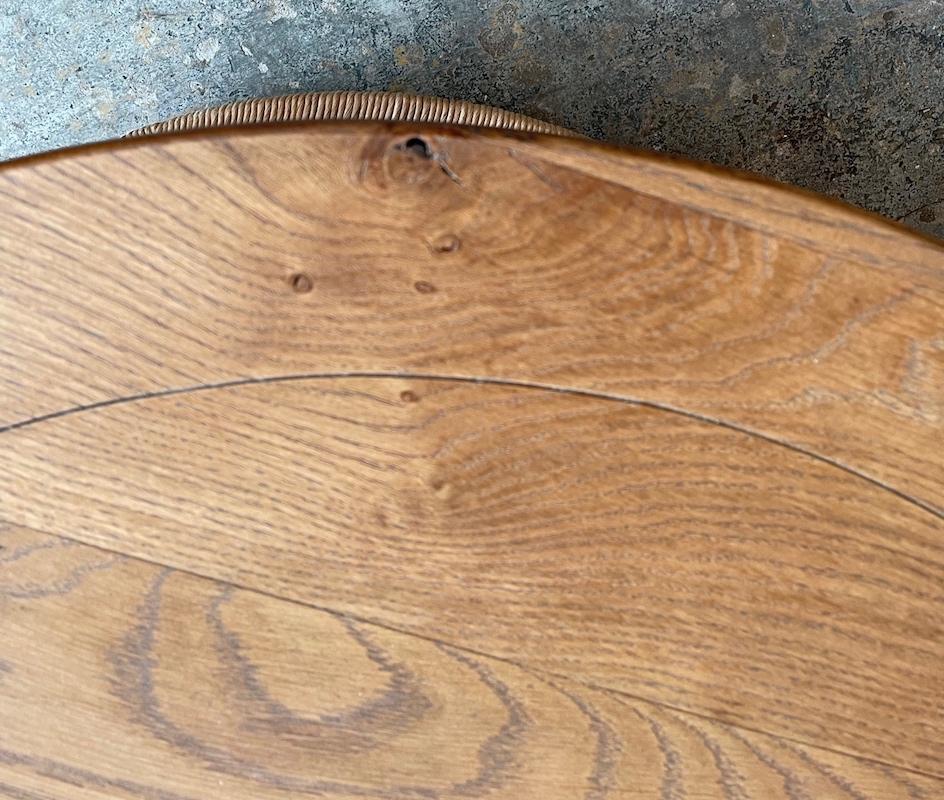 Newport Round Oak Coffee Table with Rush Platform 1