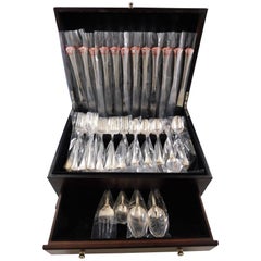Newport Scroll by Gorham Sterling Silver Flatware Service 12 Set 64 Pieces, New
