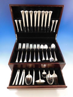 Newport Scroll by Gorham Sterling Silver Flatware Set 8 Place Service 54 Pcs