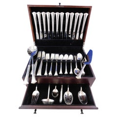 Newport Scroll by Gorham Sterling Silver Flatware Set for 12 Service 69 Pieces