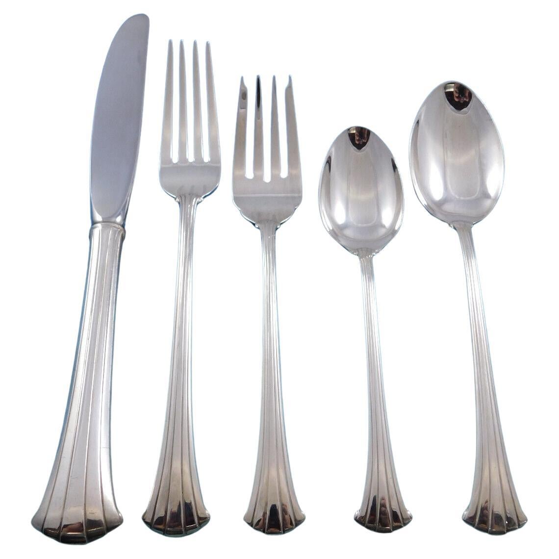 Newport Scroll by Gorham Sterling Silver Flatware Set for 8 Service 45 Pieces For Sale