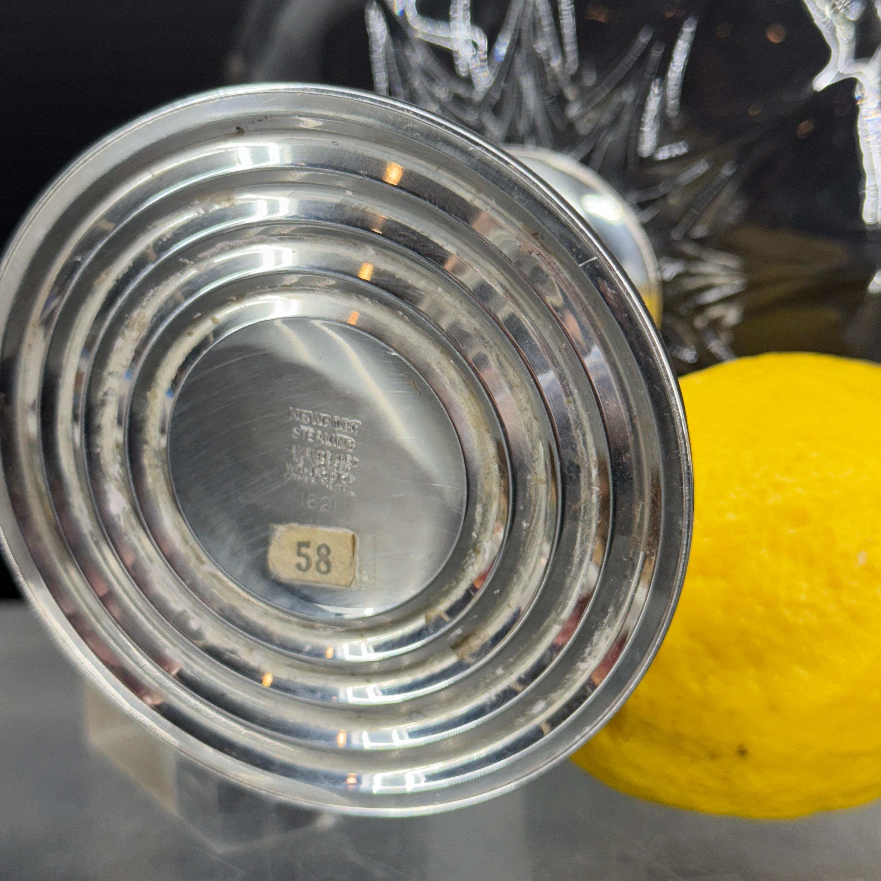 Newport Kompottschale aus Sterlingsilber und Glas in Kompottform im Angebot 1