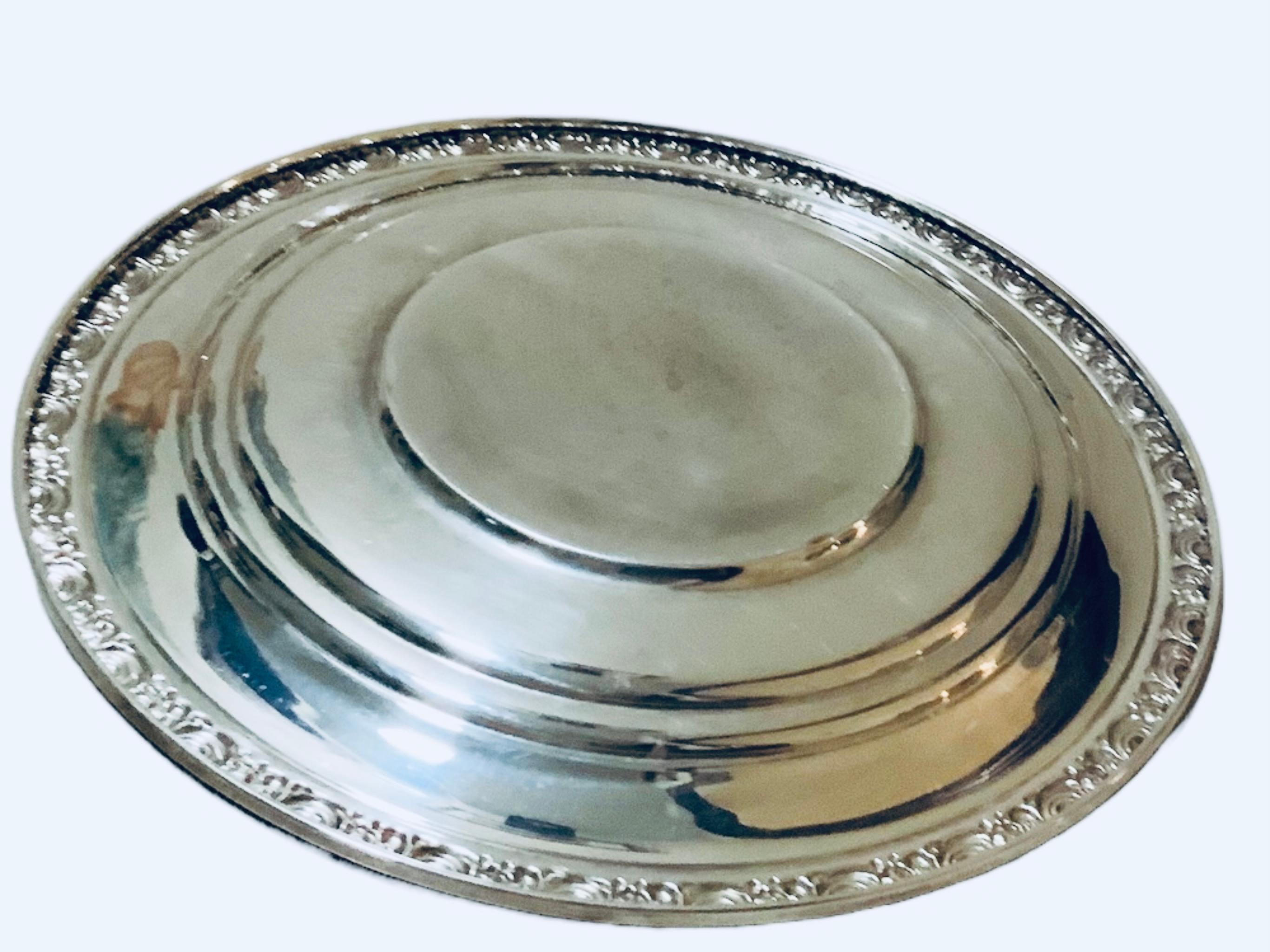 Newport Sterling Silver Round Plate For Sale 1