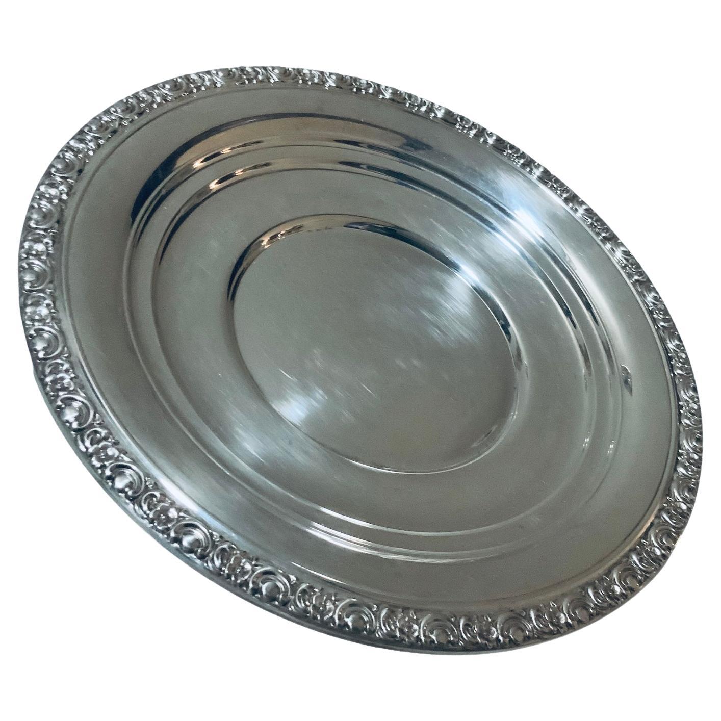 Newport Sterling Silver Round Plate For Sale