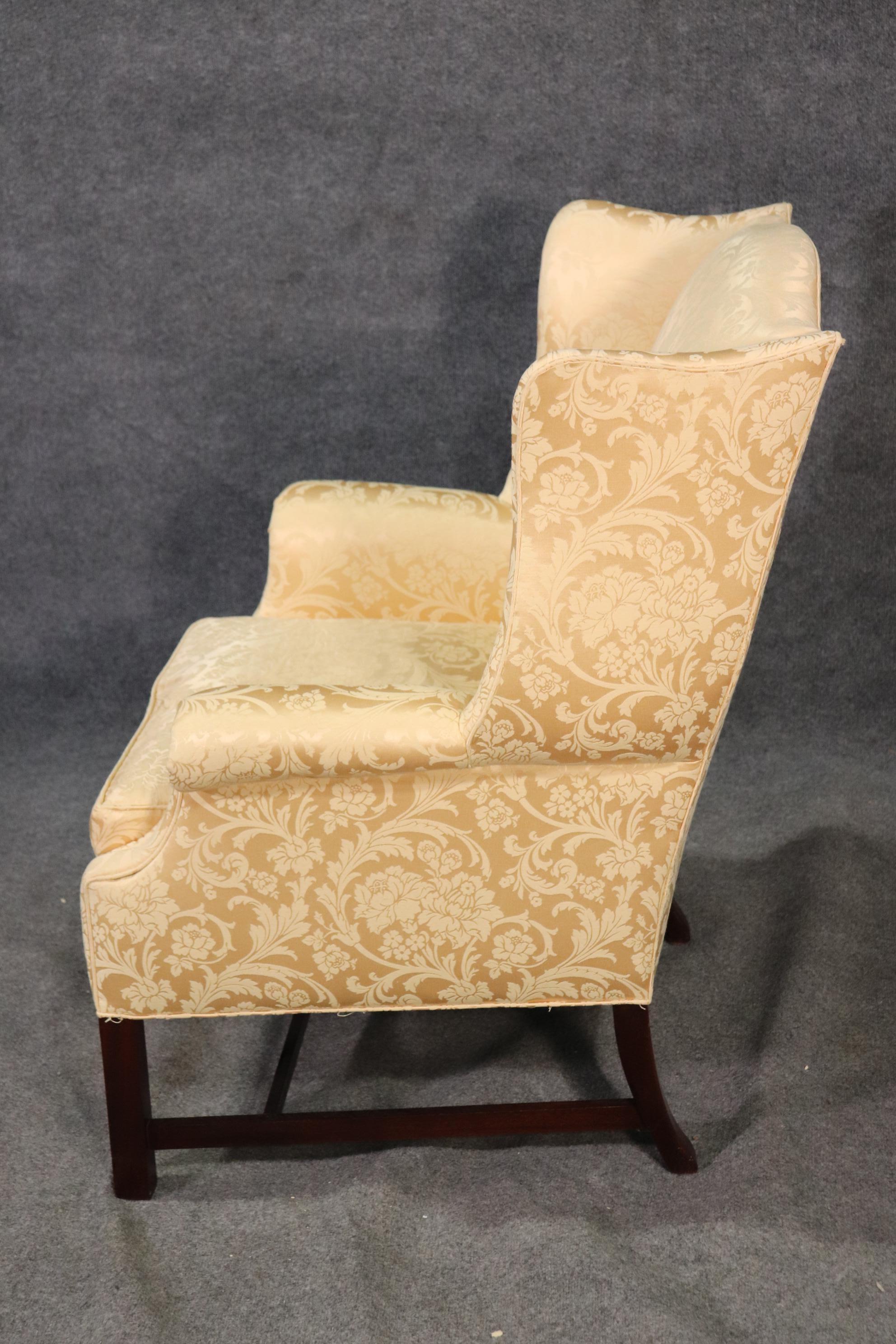 American Classical Newport Style Solid Mahogany Wing Chair by Hickory Chair Company