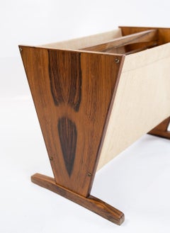 Newspaper Rack Made In Rosewood, Danish Design From 1960s