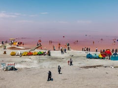 Baigneurs en été, lac d'Urmia, Iran