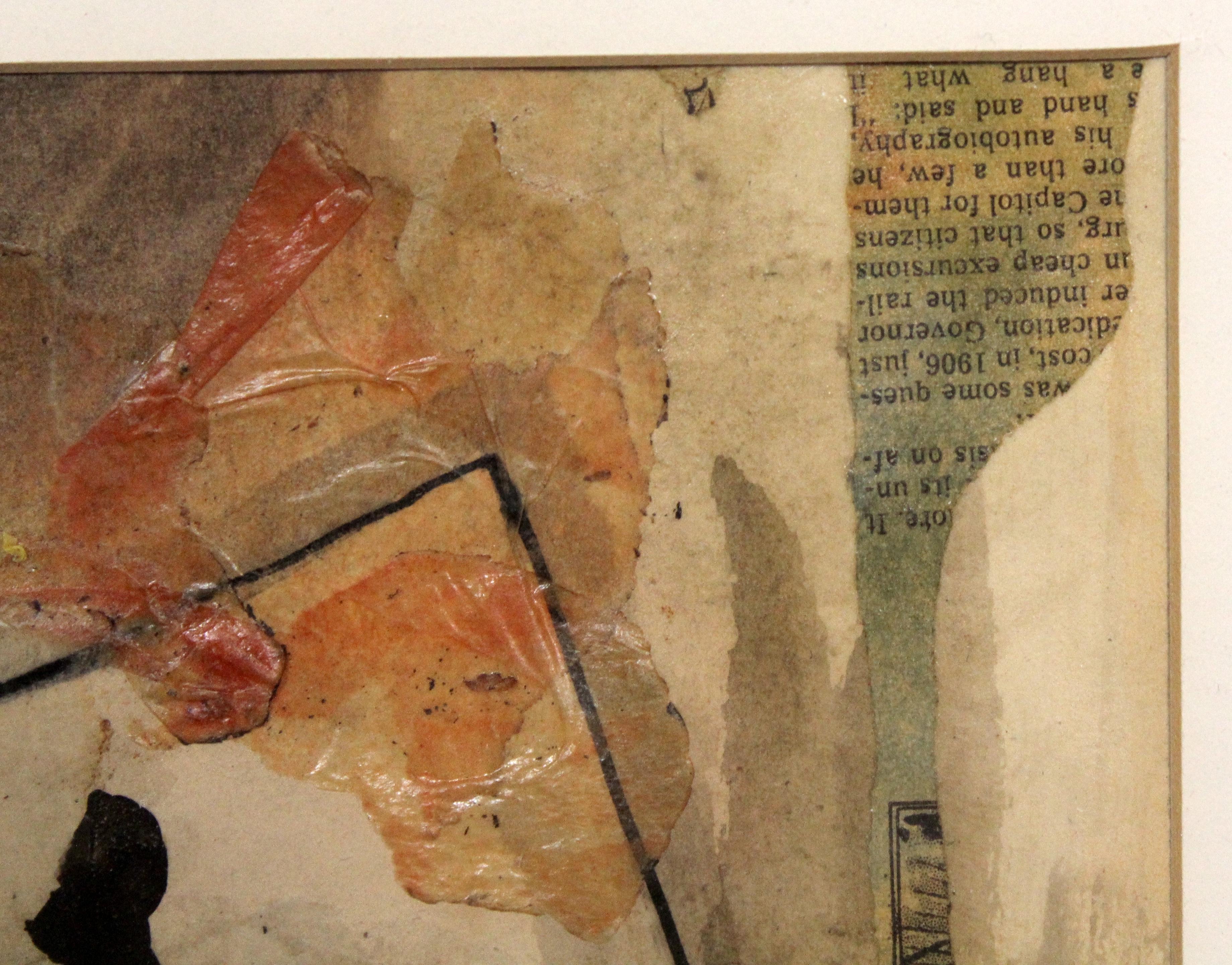 XX secolo Collage di giornali Pittura astratta in vendita