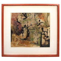 Newspaper Collage Abstract Painting