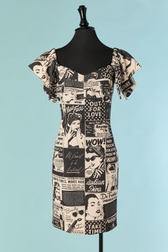 Newspaper printed dress MOSCHINO BOUTIQUE