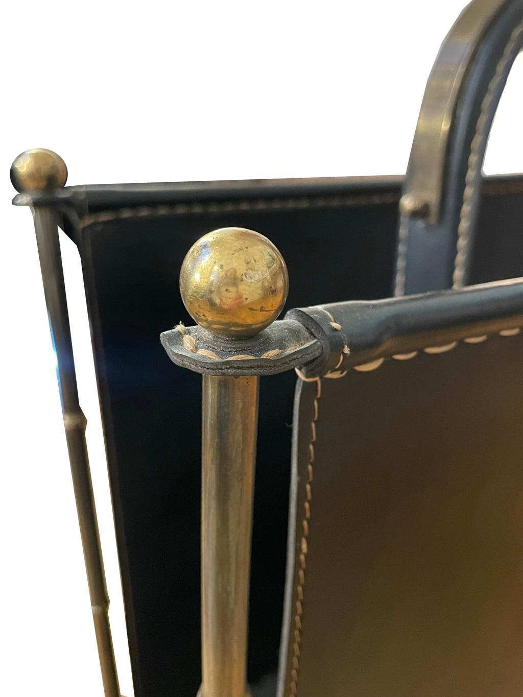 Mid-20th Century Newspaper rack by Jacques Adnet for “Hermes” Paris For Sale