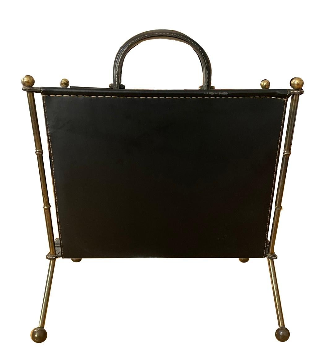 Newspaper rack by Jacques Adnet for “Hermes” Paris For Sale 1