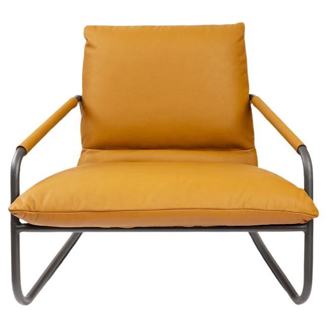 Newton Armchair in Steel and Leather