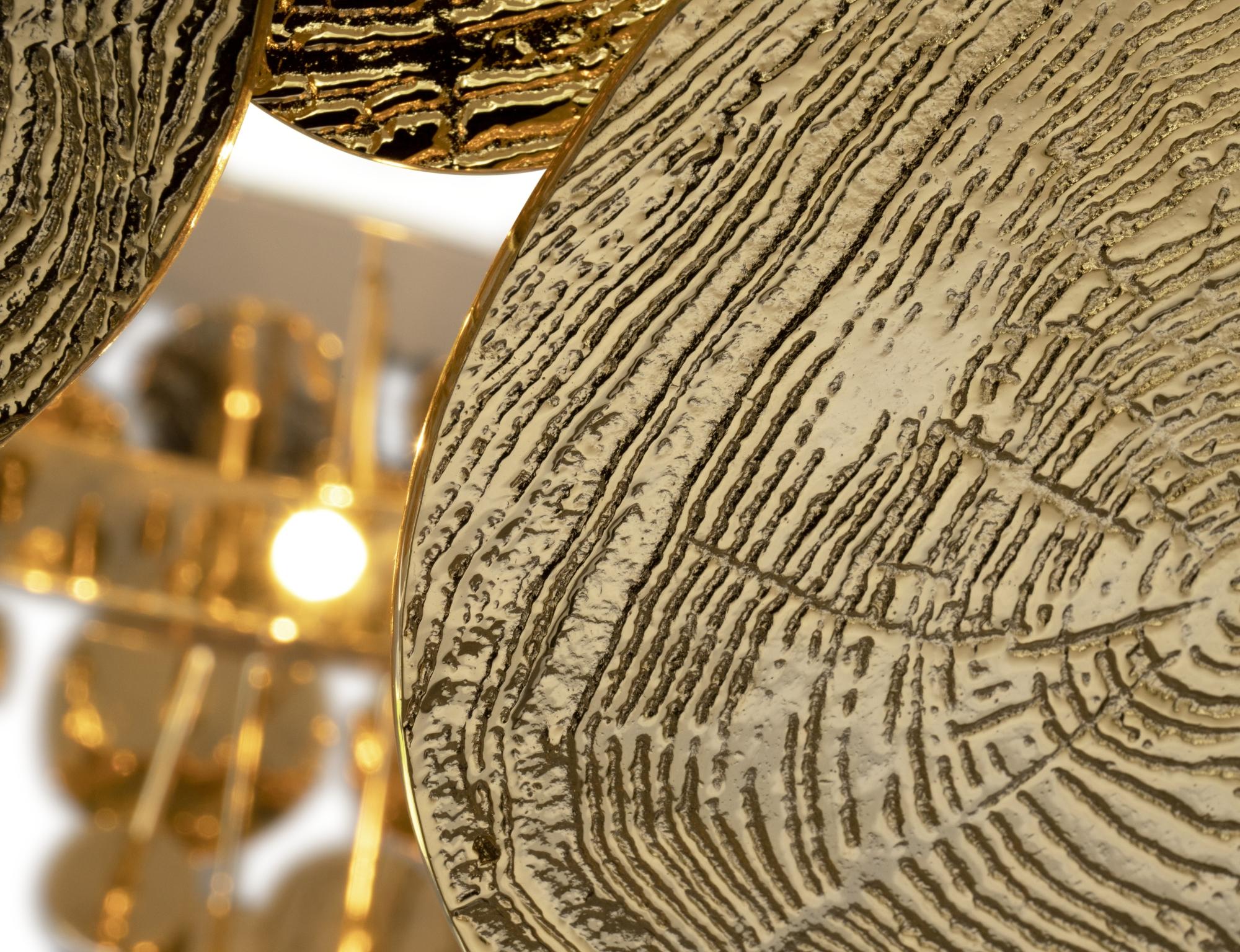 Contemporary Newton Chandelier - Hand-Crafted Gold Plate Aluminum - Boca do Lobo For Sale