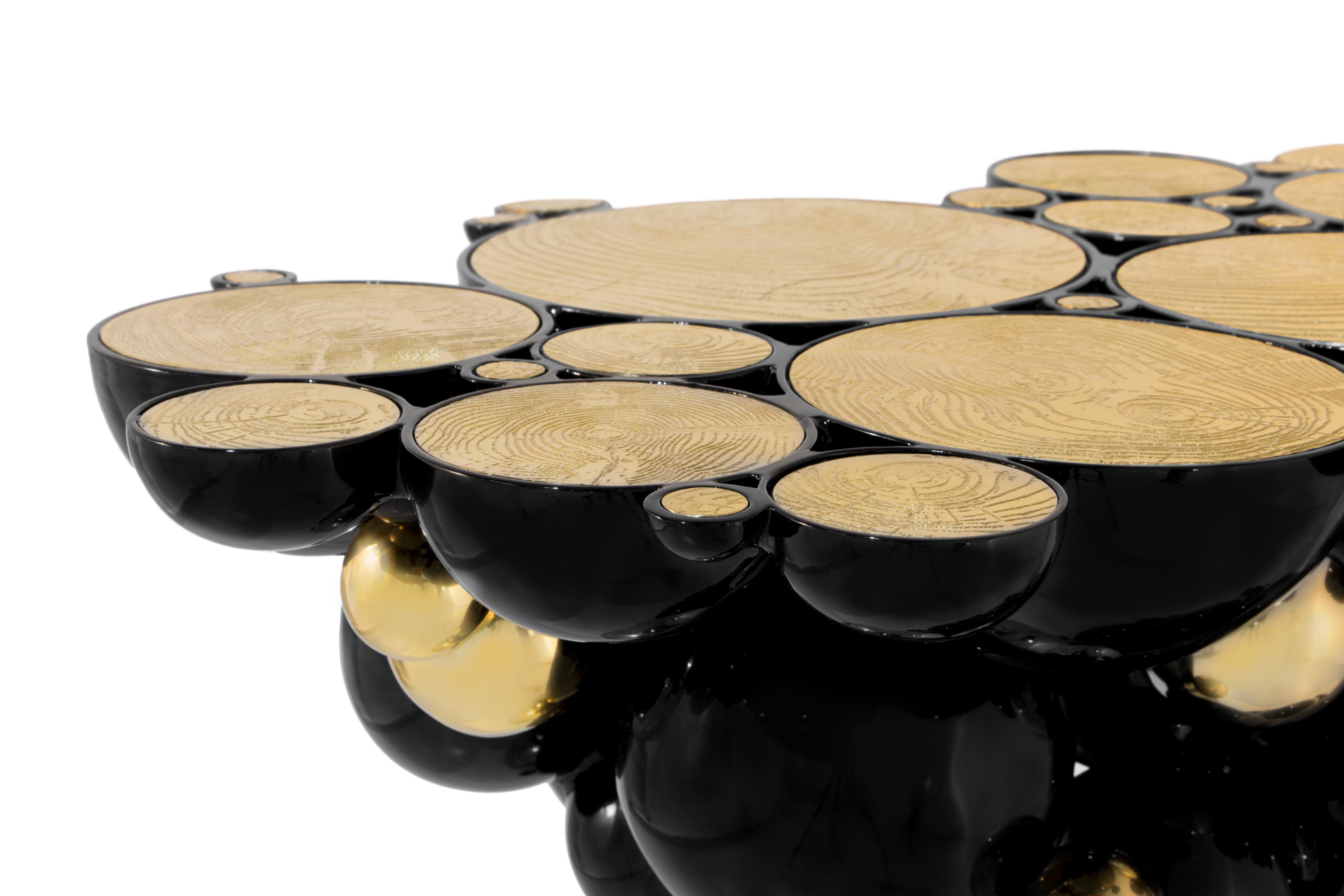 Portuguese Newton Console - Hand-Crafted Aluminum Lacquered Gold - Boca do Lobo For Sale