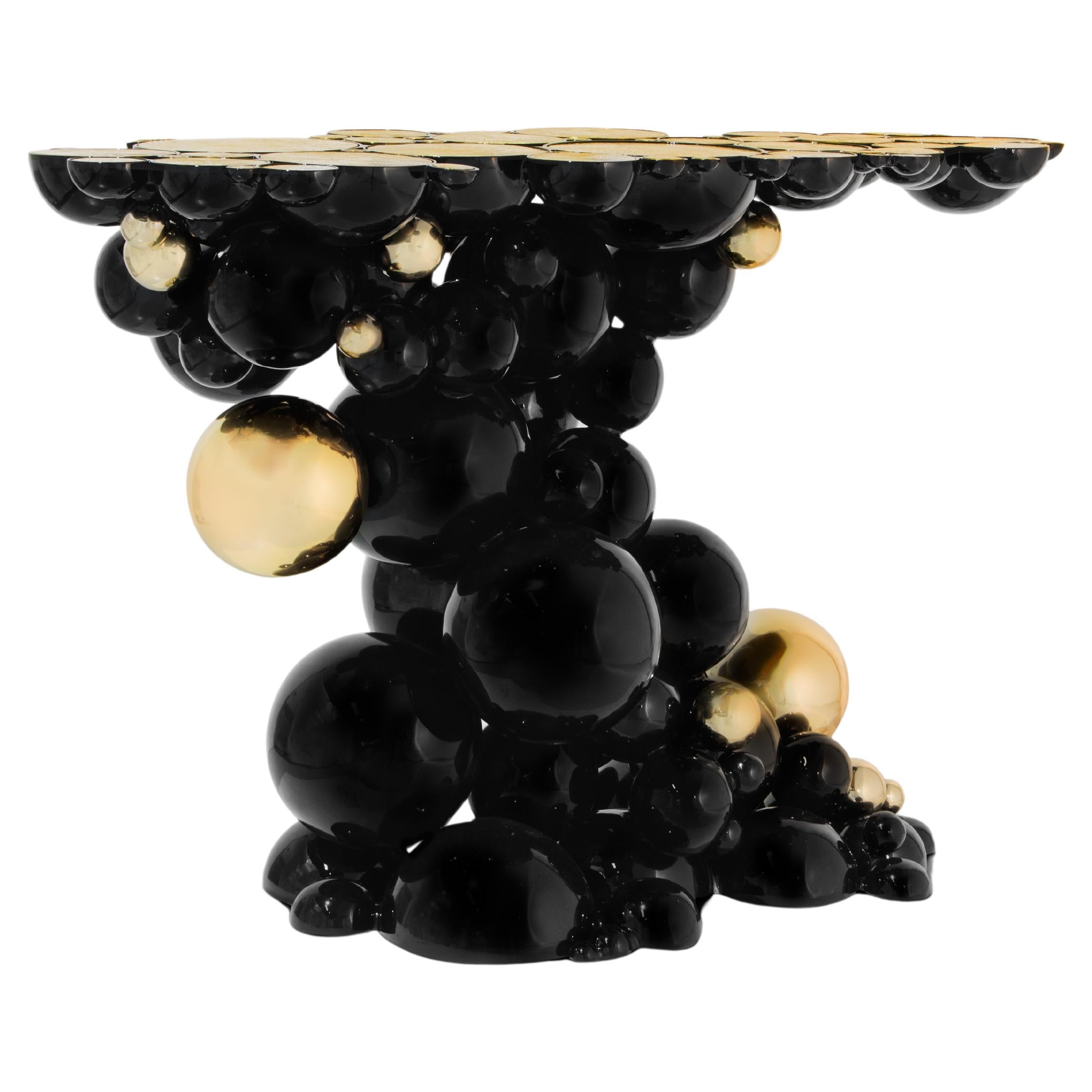 Newton-Konsole – handgefertigtes, lackiertes Aluminium-Aluminium-Lackiertes Gold – Boca do Lobo