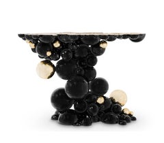 Newton Console Table in Lacquered Aluminum and Gold Plated Brass by Boca do Lobo