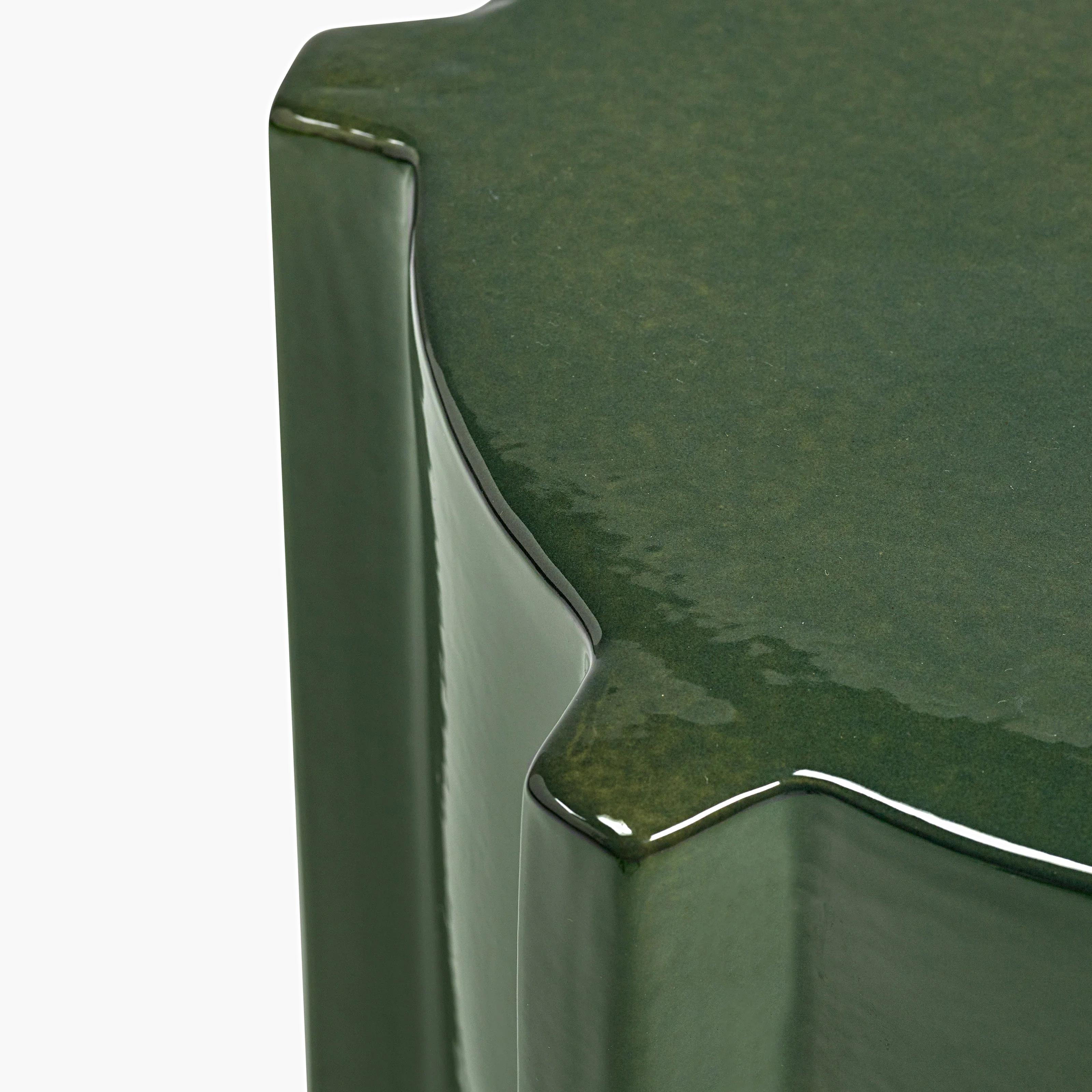 Belgian Newton Dark Green Side Table For Sale