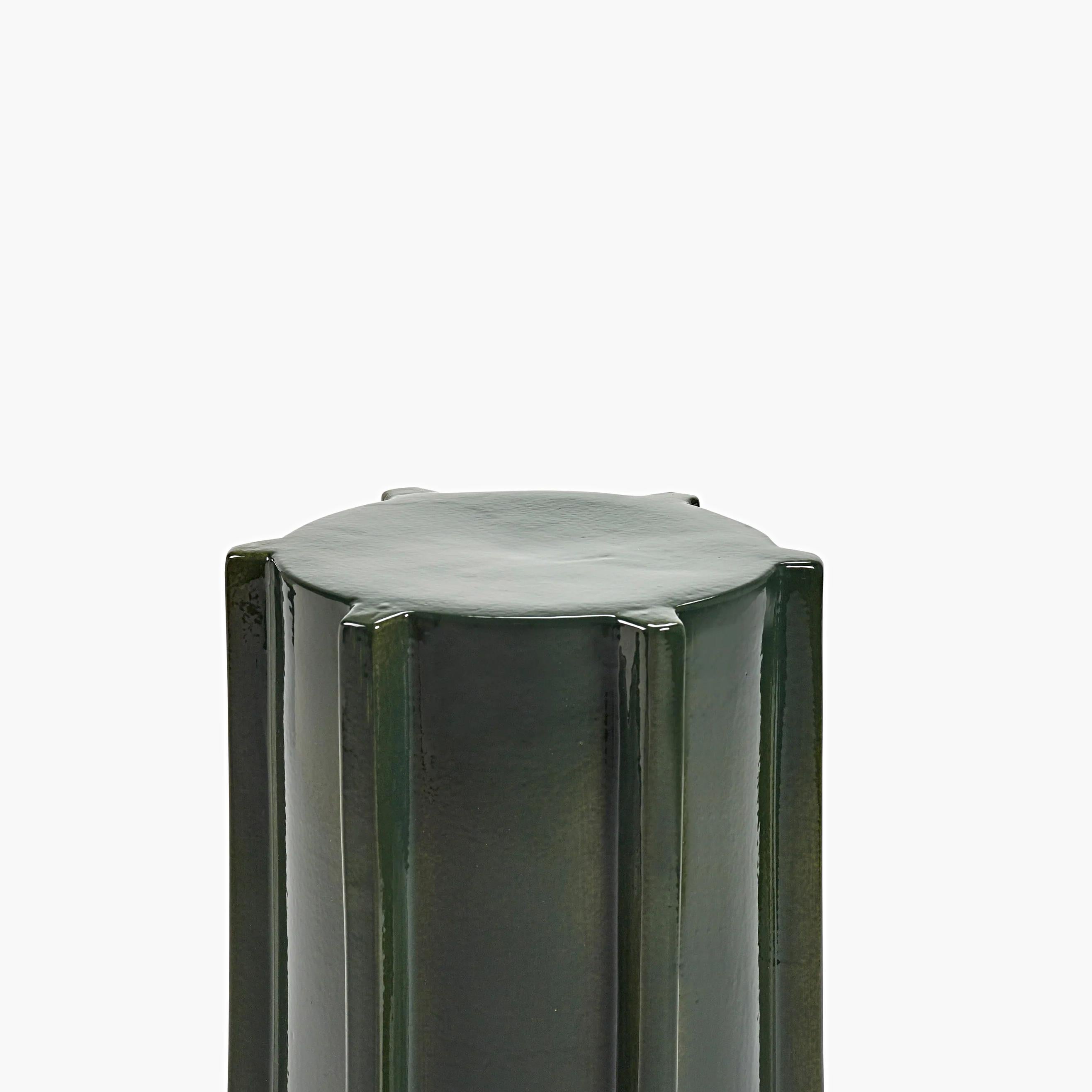 Contemporary Newton Dark Green Side Table For Sale