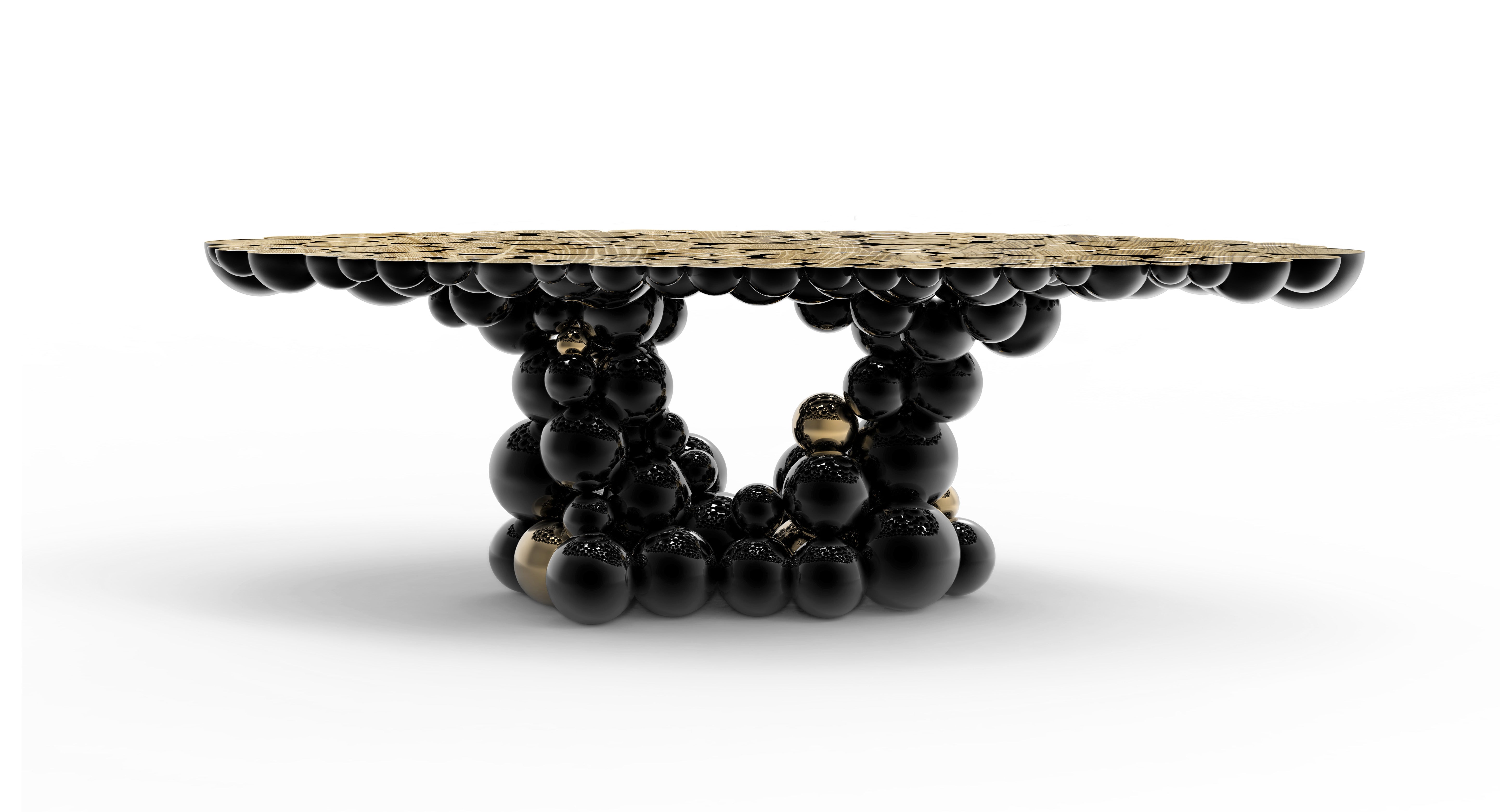 Mesa de Comedor Newton - Aluminio Dorado Hecho a Mano - Boca Do Lobo