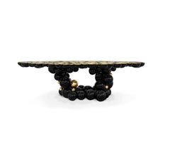 Newton Dining Table in Black Lacquered Aluminum by Boca do Lobo