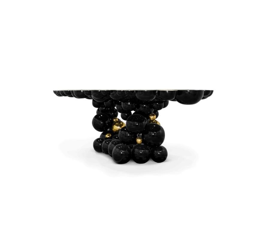 Modern Newton Dining Table in Black Lacquered Aluminum by Boca do Lobo For Sale