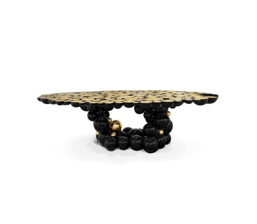 Portuguese Newton Dining Table in Black Lacquered Aluminum by Boca do Lobo For Sale