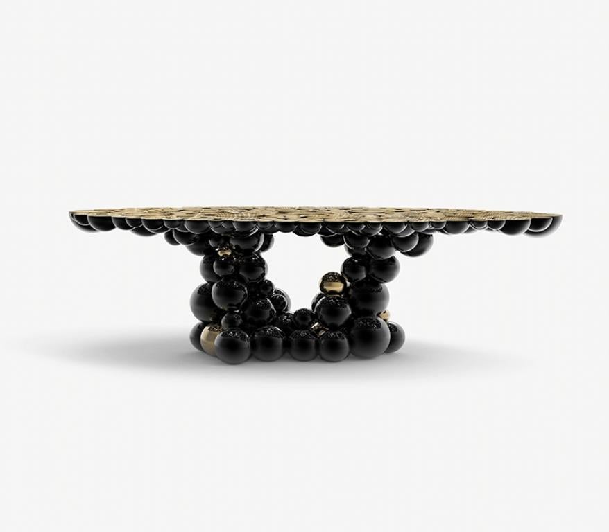 Newton Dining Table in Black Lacquered Aluminum by Boca do Lobo