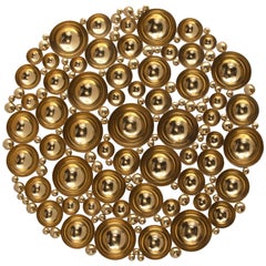 Newton Round Mirror in Gold-Plated Brass