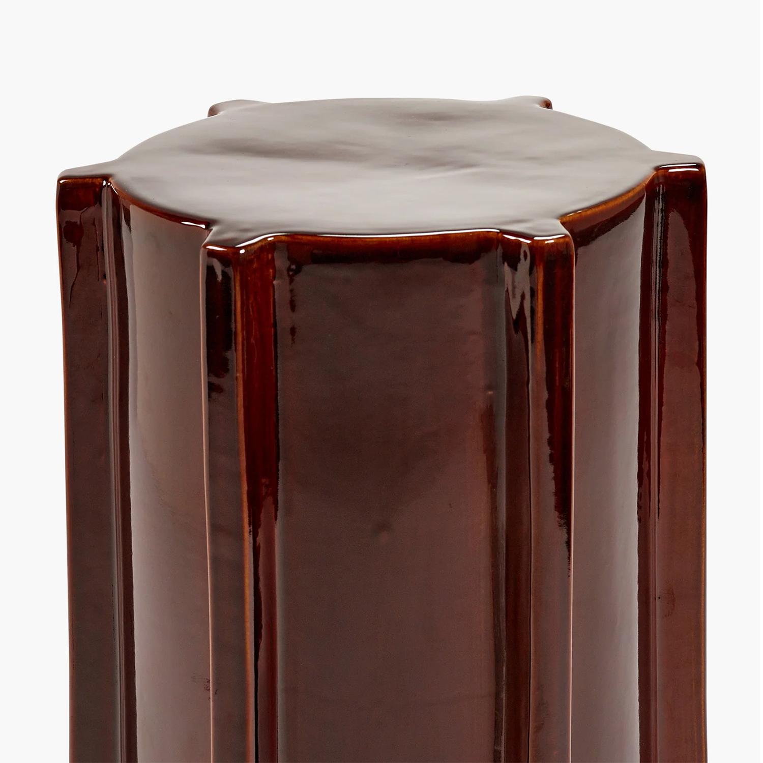Contemporary Newton Red Brown Side Table For Sale