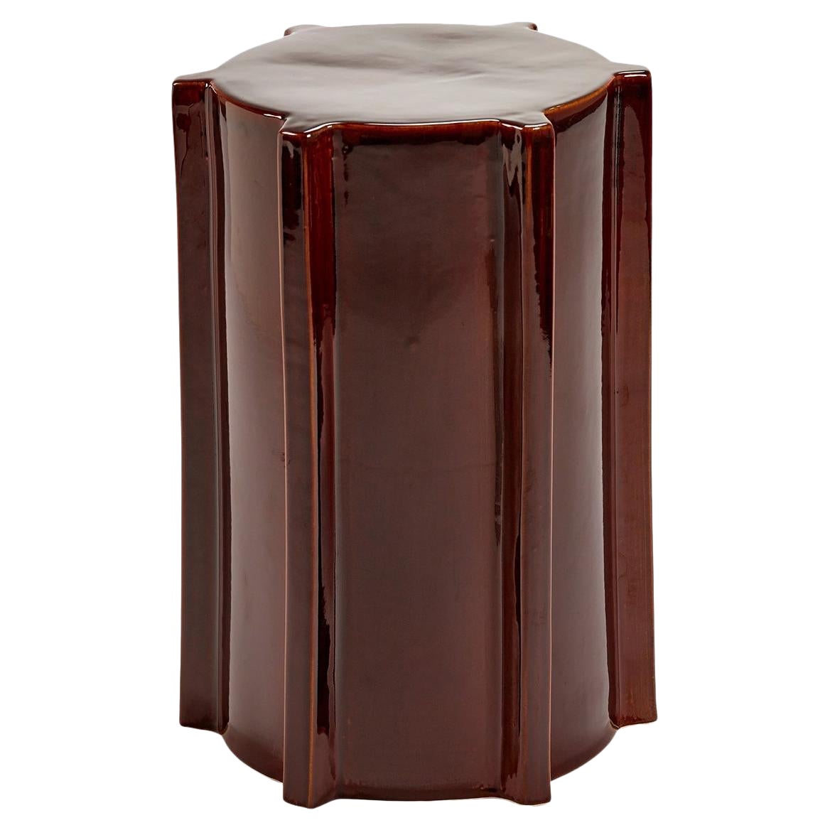 Mesa auxiliar Newton Marrón Rojo