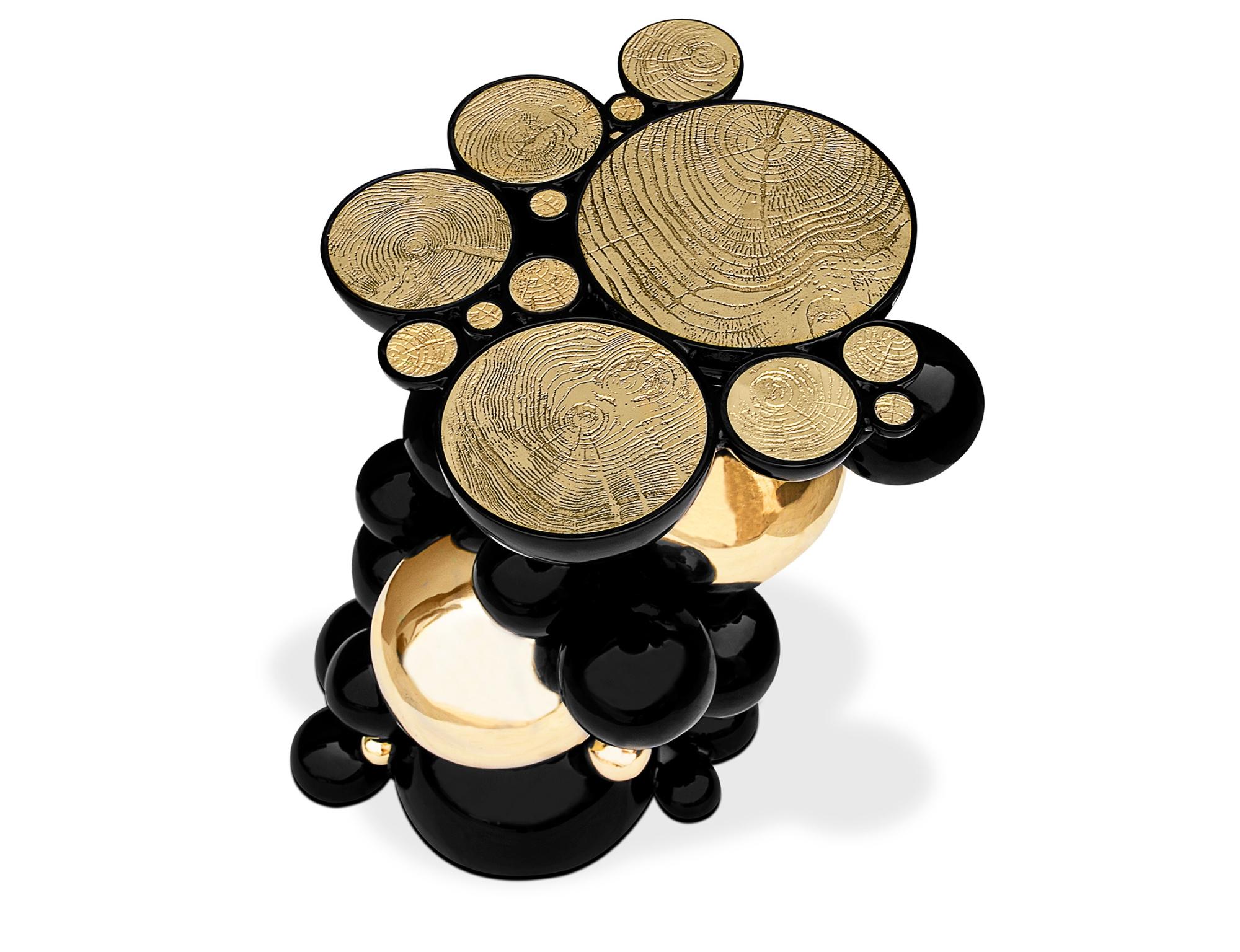 Portuguese Newton Side Table - Hand-Crafted Aluminum Lacquered Gold - Boca do Lobo For Sale