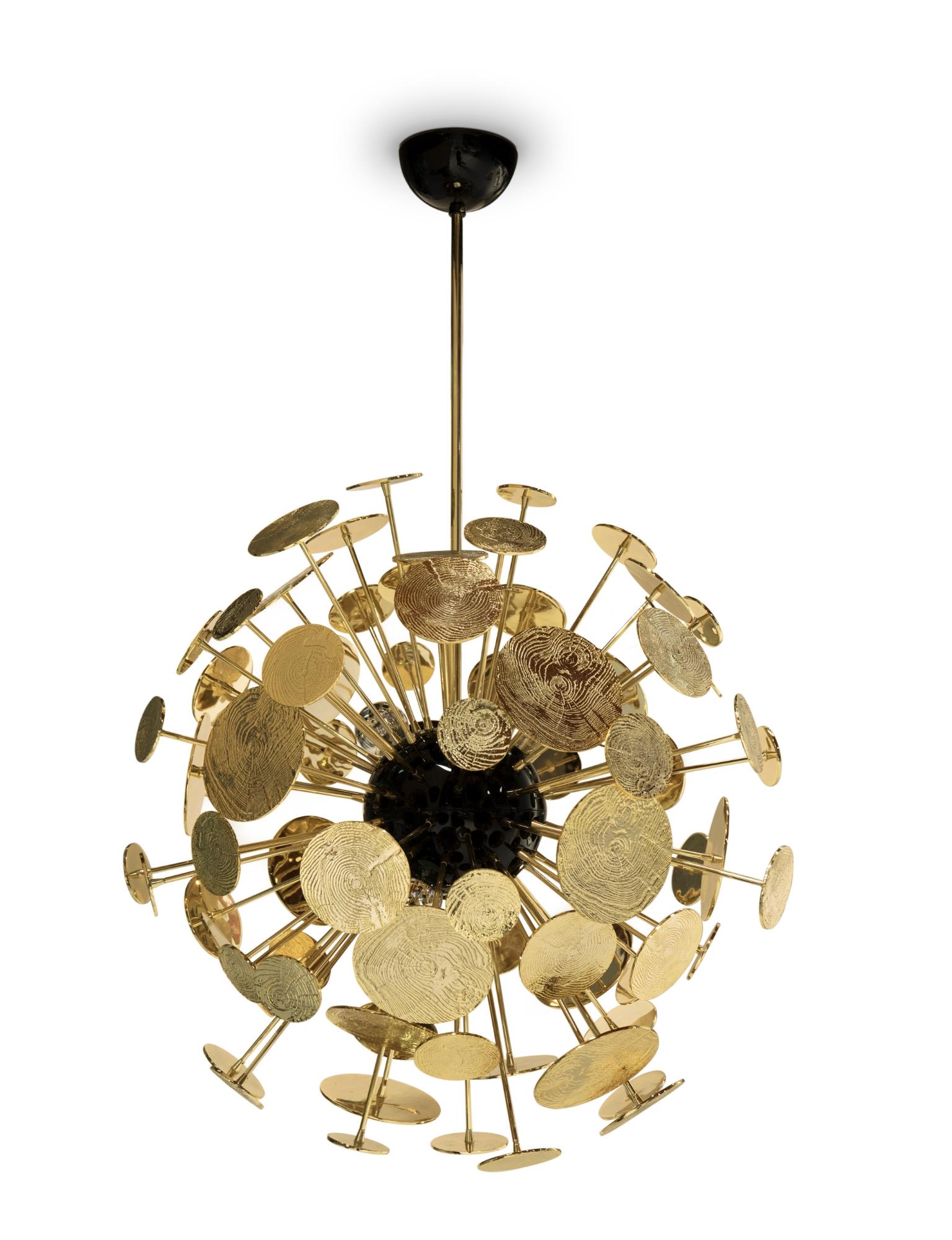 Newton Suspension Lamp - Hand-Crafted Gold Plate Aluminum - Boca do Lobo