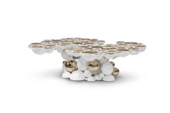 Newton White Center Table - Hand-Crafted Aluminum Lacquered Gold - Boca do Lobo