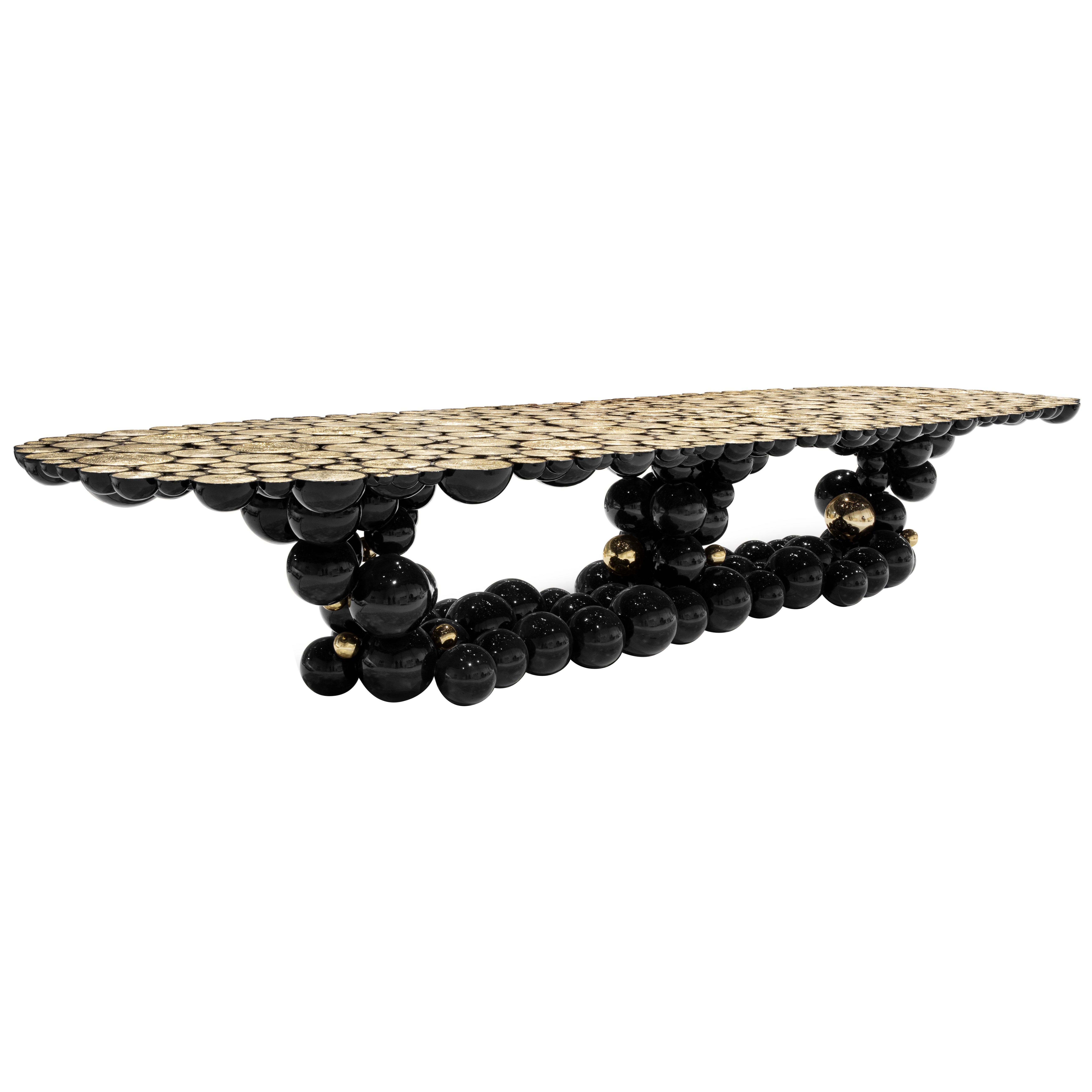 Mesa de Comedor Newton XL - Aluminio Dorado Hecho a Mano - Boca Do Lobo
