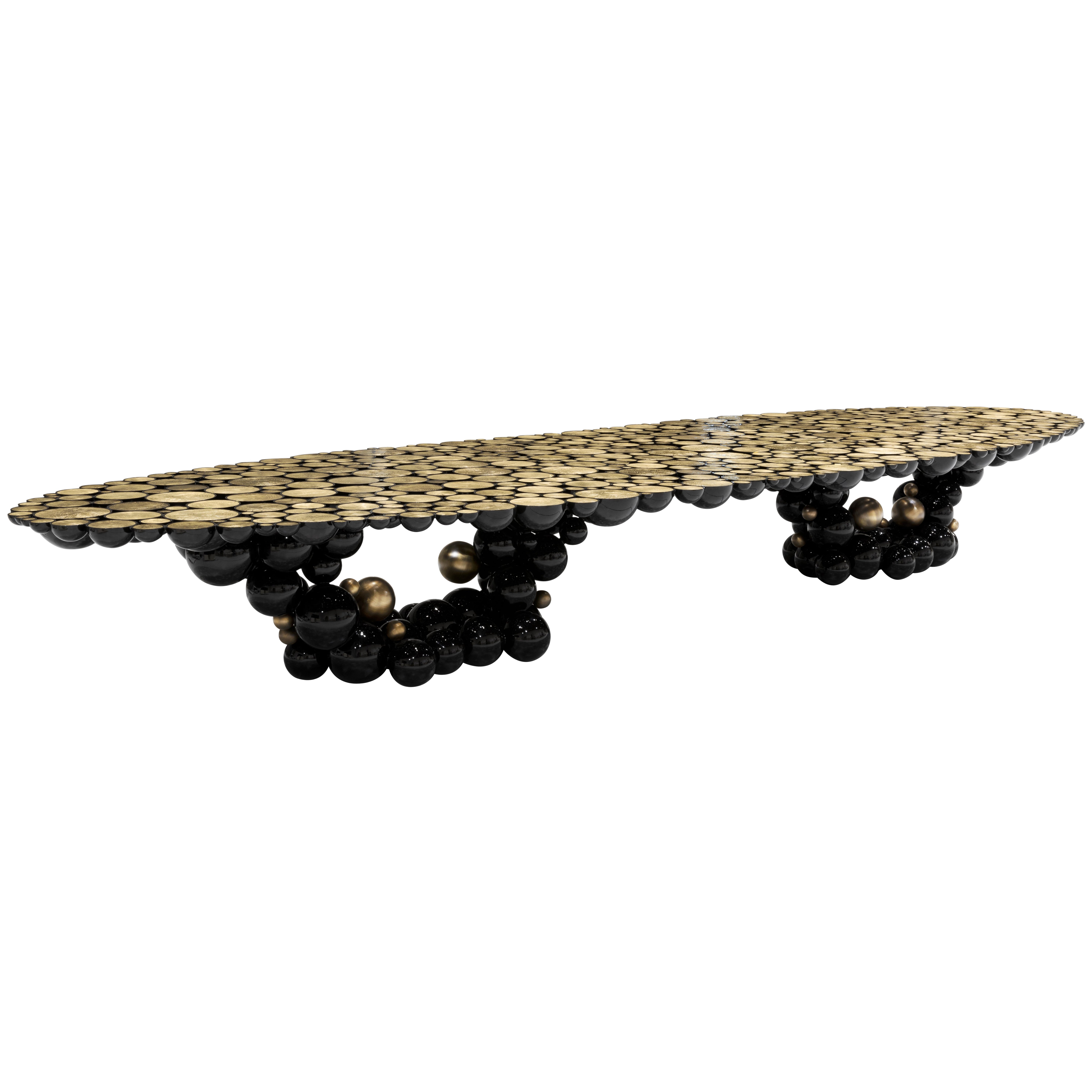 Mesa de Comedor Newton XXL - Aluminio Dorado Hecho a Mano - Boca Do Lobo