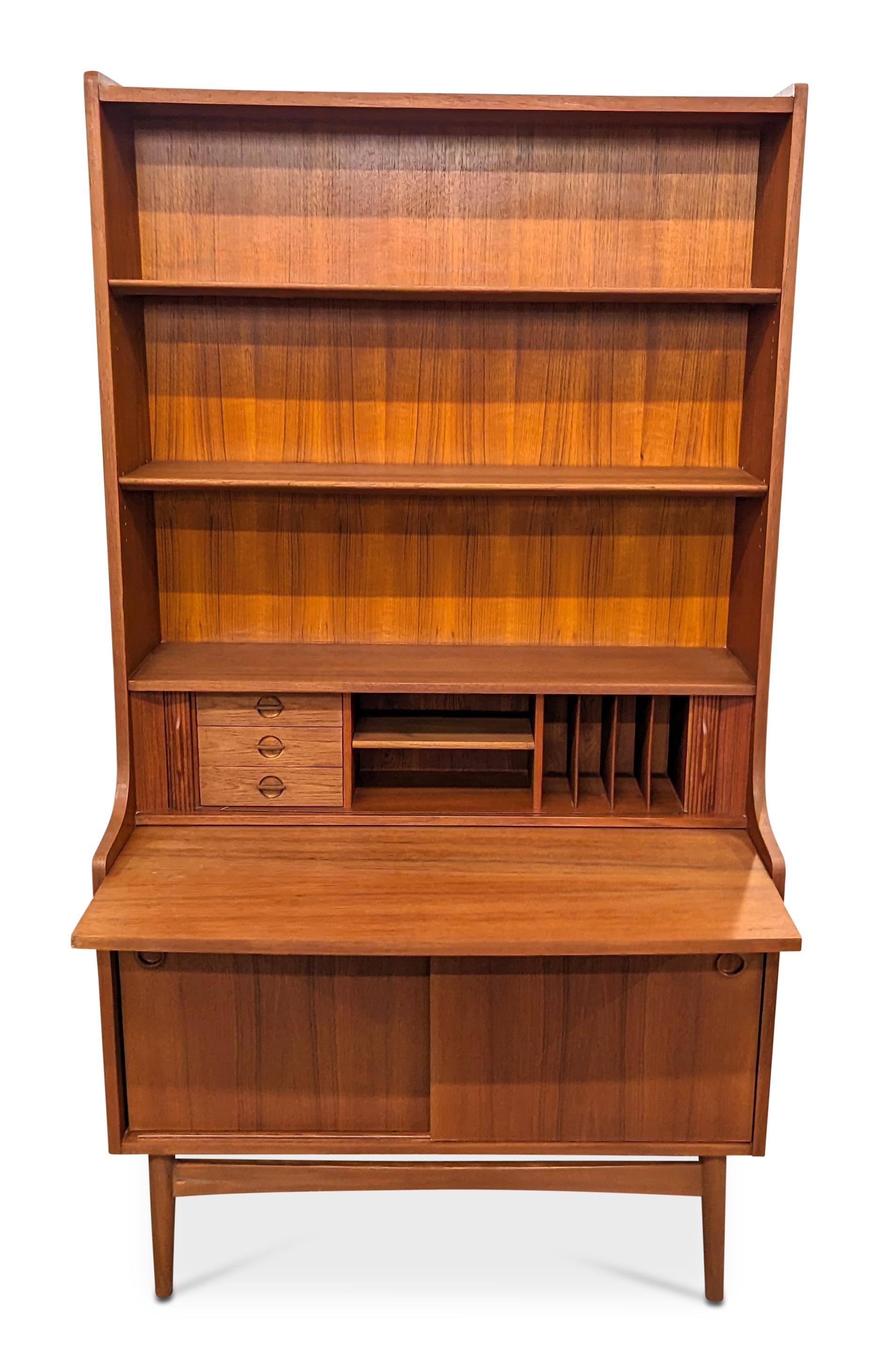 Nexo Teak Bookcase / Secretary by Johannes Sorth - 022437 Vintage Danish In Good Condition In Jersey City, NJ