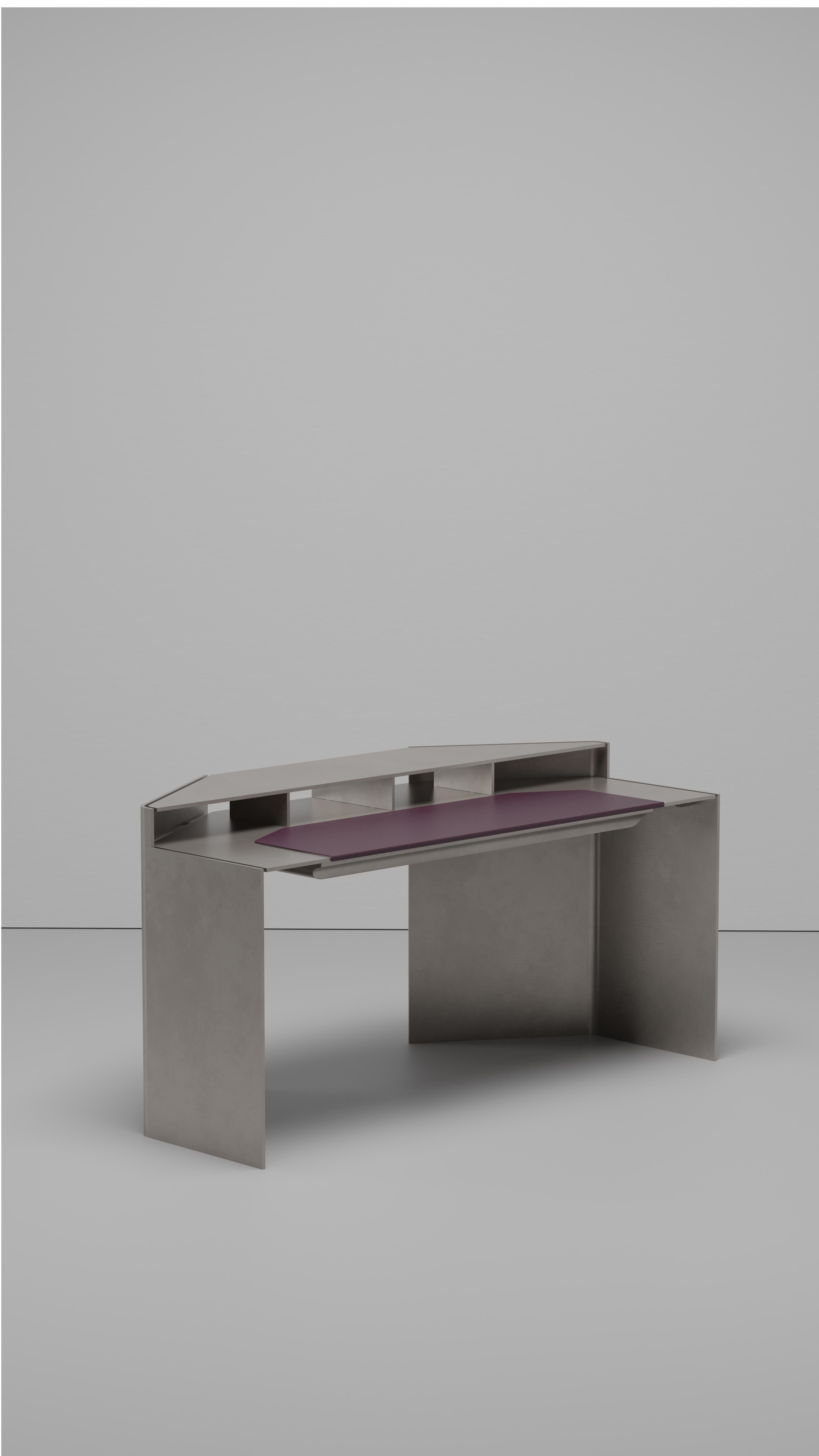 Next General Desk by Jonathan Nesci in Wax Polished Aluminum Plate For Sale 4