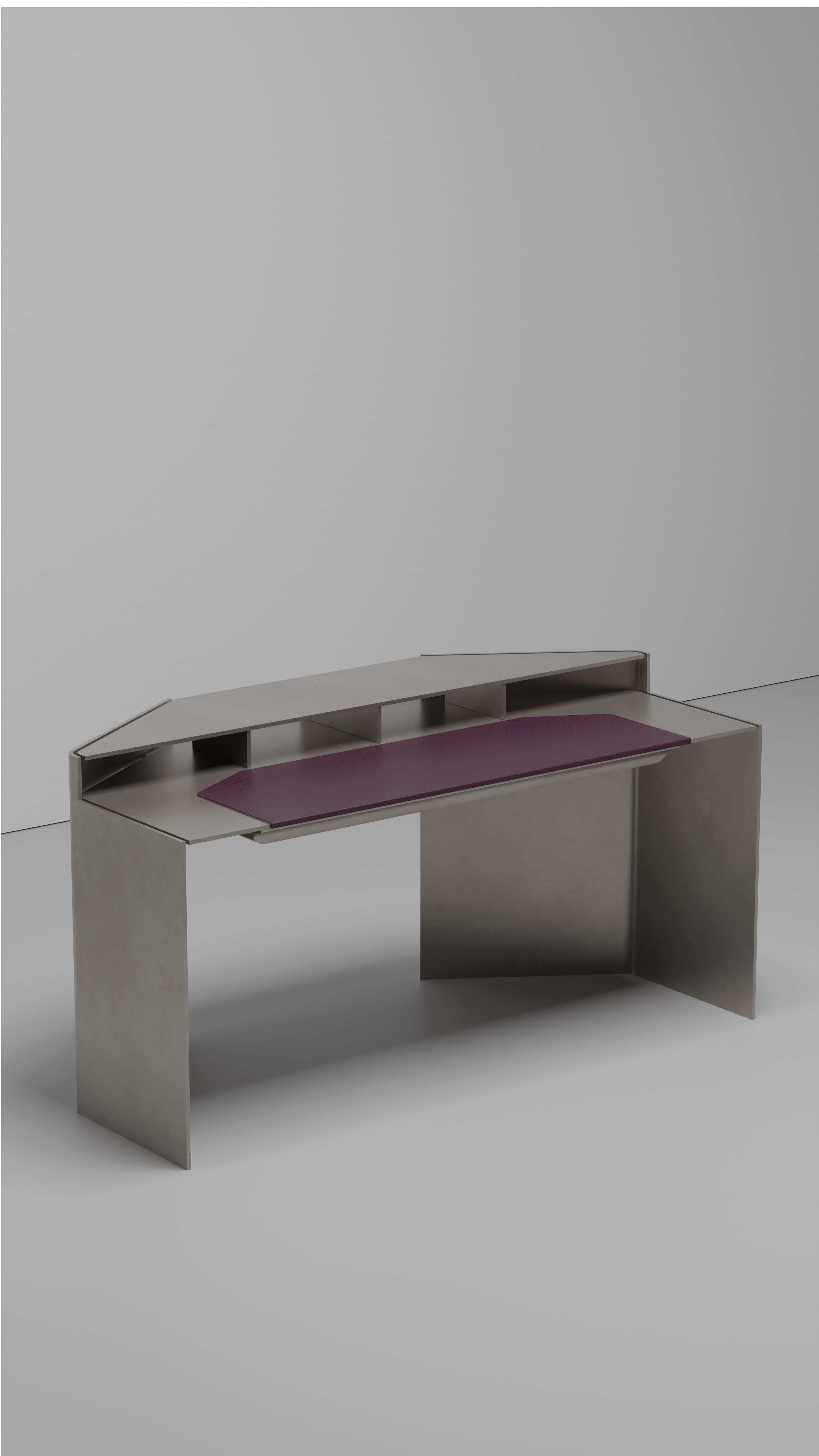 Next General Desk by Jonathan Nesci in Wax Polished Aluminum Plate For Sale 6